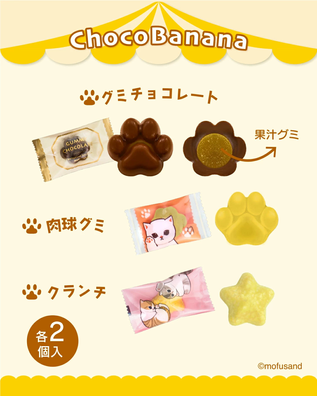 【預訂】【情人節限定】ぷにゅっと ころっと MOFUSAND - 貓貓香蕉鐡盒