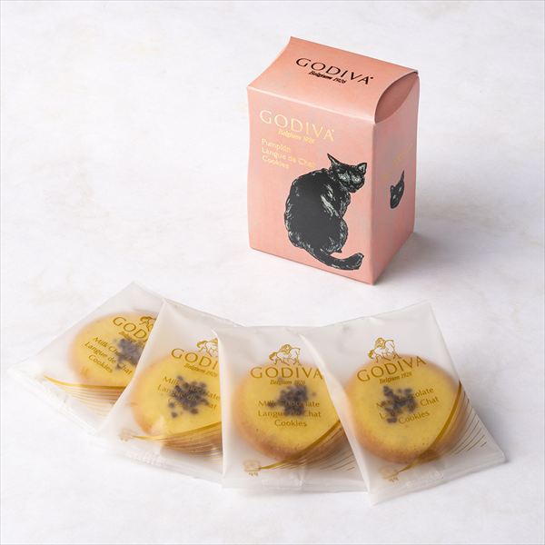 【預訂】【萬聖節限定】GODIVA JAPAN - 黑貓南瓜貓舌餅4件裝 (2盒)