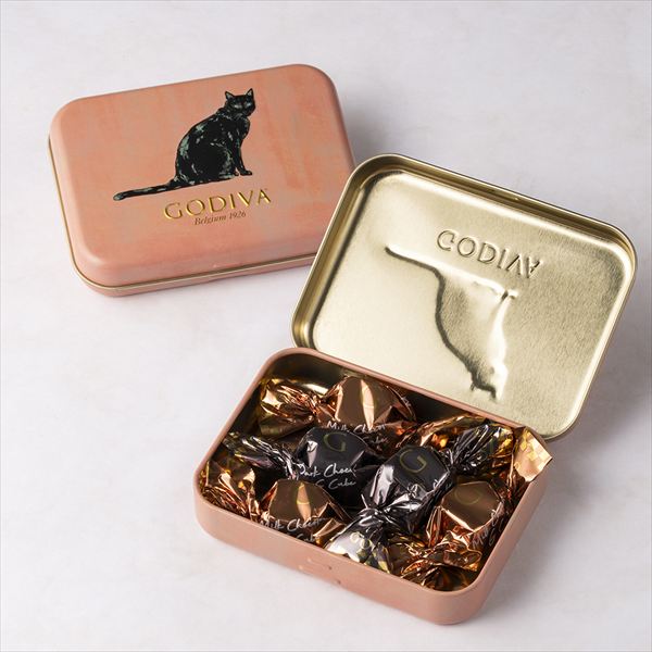 【預訂】【萬聖節限定】GODIVA JAPAN - 黑貓鐡盒朱古力5件裝