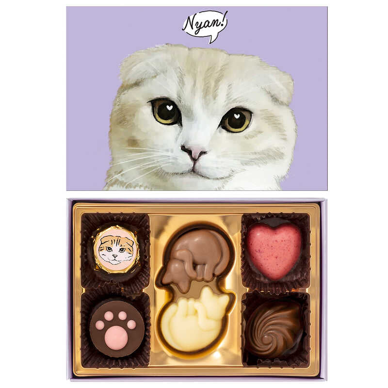 【預訂】【情人節限定】NEKOMYA~MIRE - 貓貓綜合朱古力6件裝