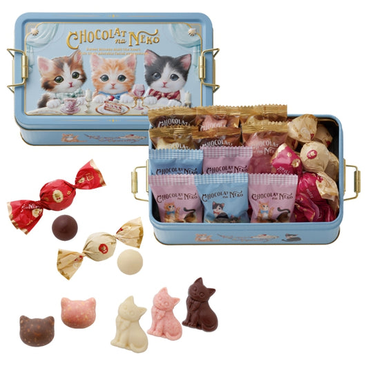 【預訂】【情人節限定】CHOCOLAT NA NEKO - 貓咪甜蜜派對鐵盒 17件裝