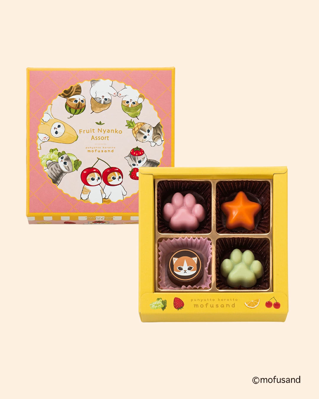 【預訂】【情人節限定】ぷにゅっと ころっと MOFUSAND - 貓貓朱古力