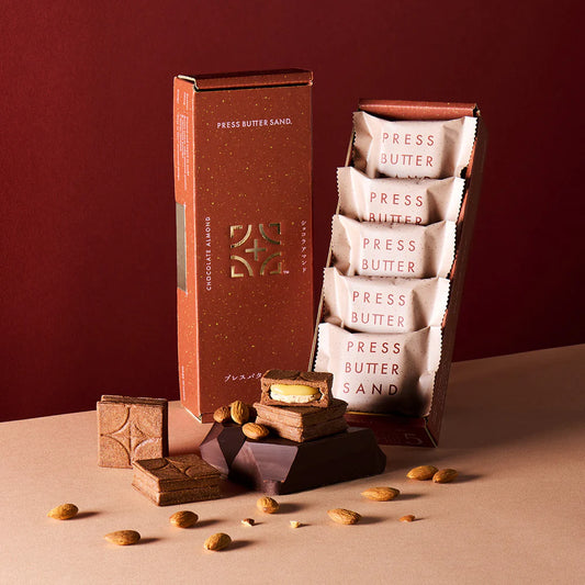 【預訂】PRESS BUTTER SAND - CHOCOLATE ALMOND 朱古力杏仁味 5件裝