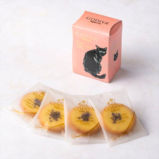 【預訂】【萬聖節限定】GODIVA JAPAN - 黑貓南瓜貓舌餅4件裝 (2盒)