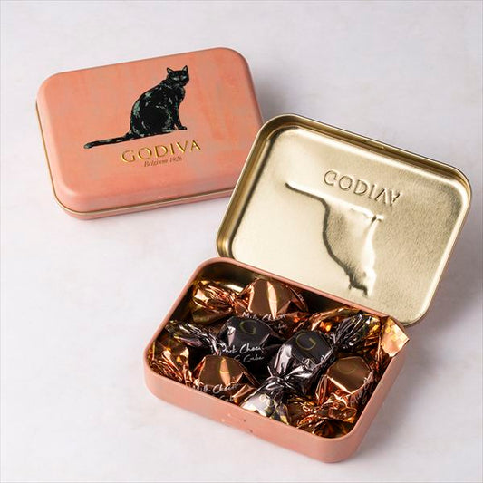 【預訂】【萬聖節限定】GODIVA JAPAN - 黑貓鐡盒朱古力5件裝