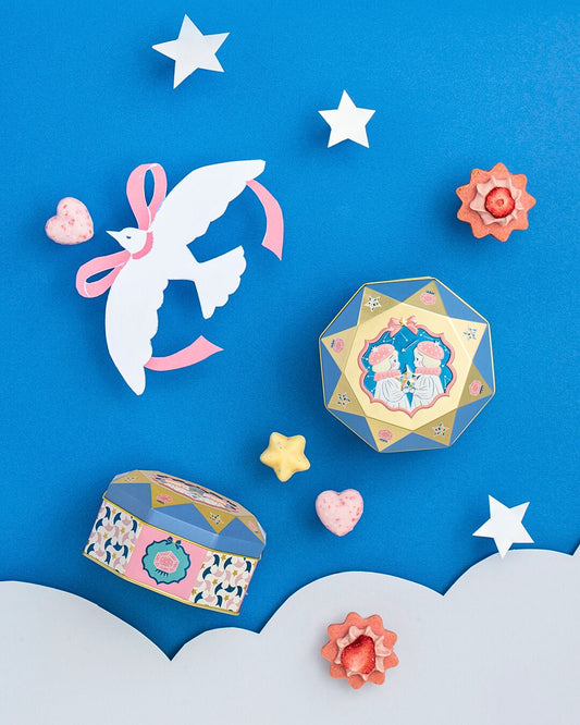 【預訂】【情人節限定】いちごの日 - 士多啤梨星願鐵盒6件裝