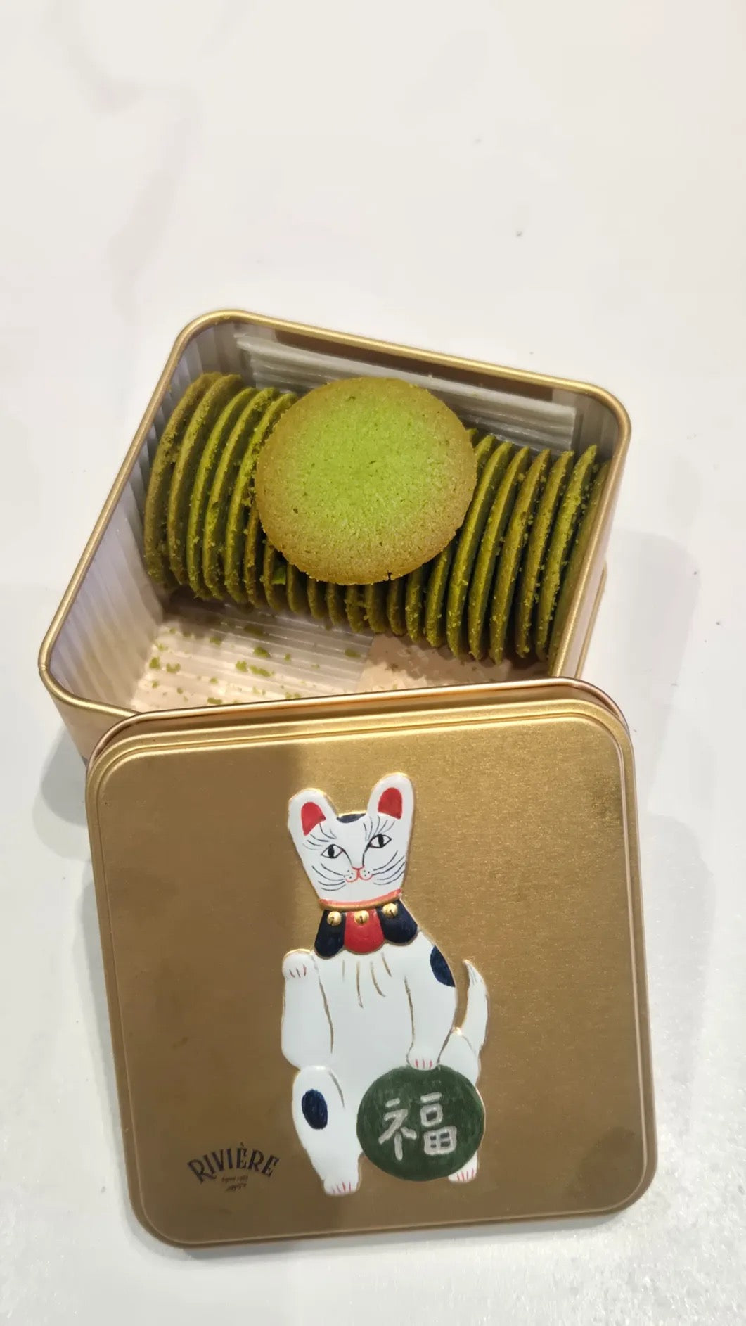 【現貨】抹茶貓舌餅 餅乾鐵盒
