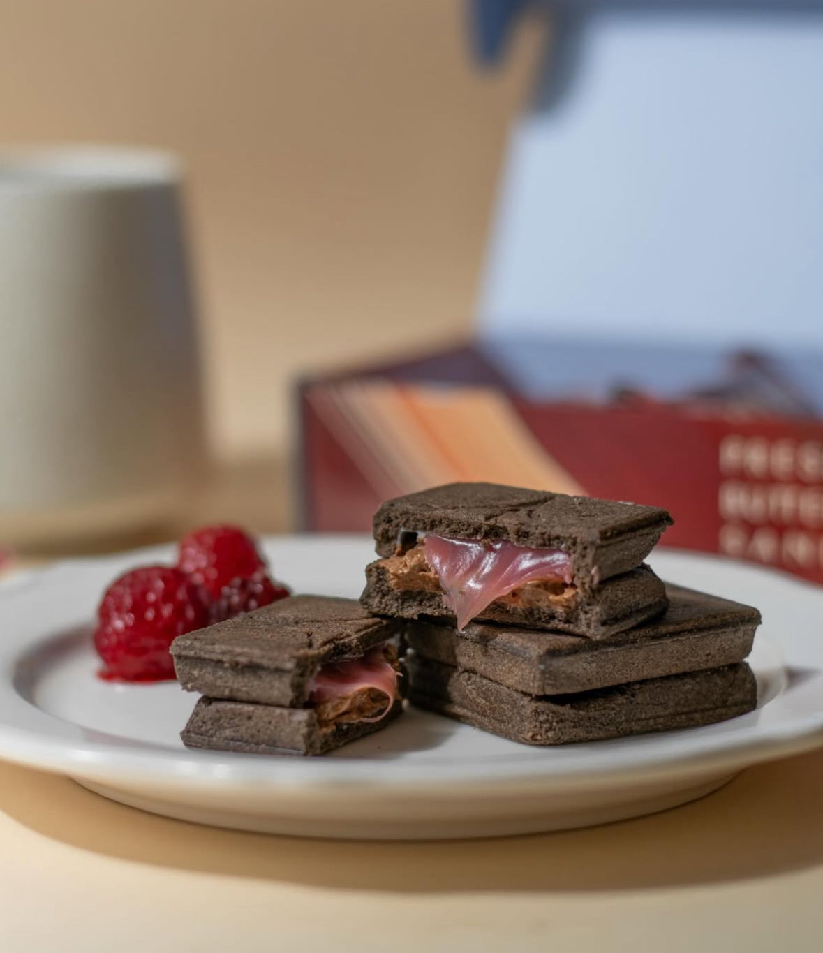 【預訂】PRESS BUTTER SAND - RASPBERRY CHOCOLATE 紅莓朱古力味 5件裝