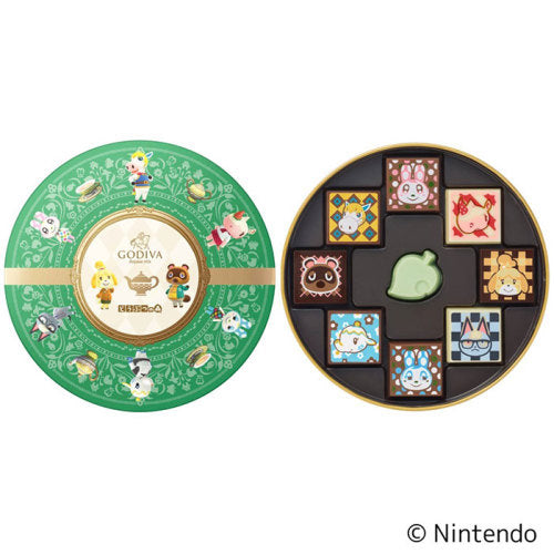 【預訂】【情人節限定】GODIVA - GODIVA MEETS 動物森友會 朱古力禮盒(綠) 9件裝