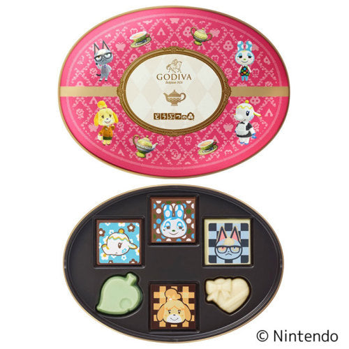 【預訂】【情人節限定】GODIVA - GODIVA MEETS 動物森友會 朱古力禮盒(粉) 6件裝
