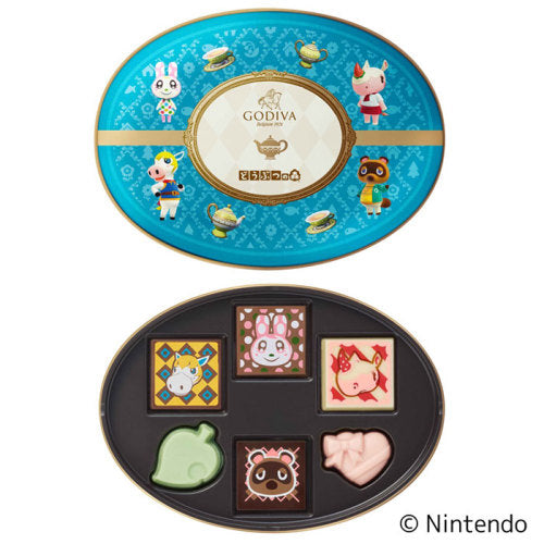【預訂】【情人節限定】GODIVA - GODIVA MEETS 動物森友會 朱古力禮盒(藍) 6件裝