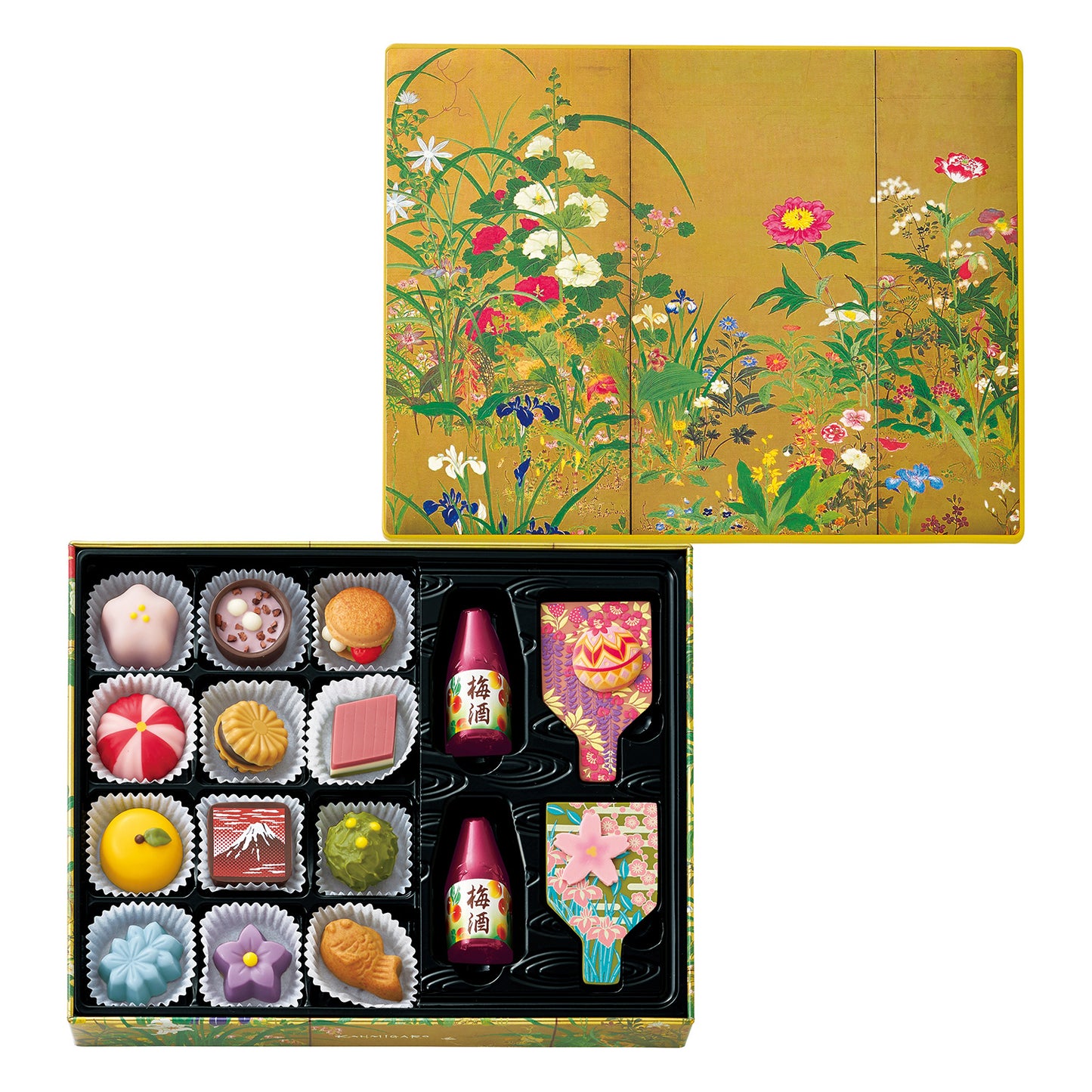 【預訂】【情人節限定】甘味画廊 - 百花圖屏風 鐡盒I