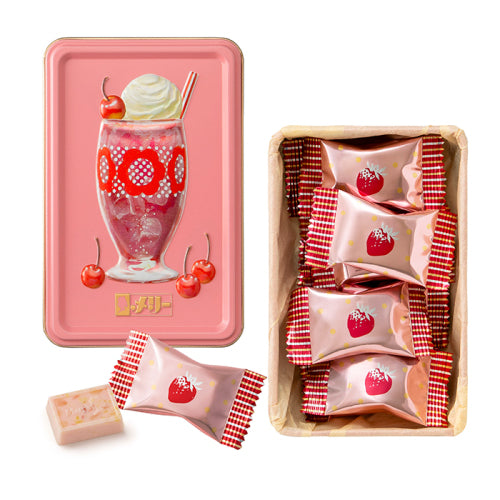 【預訂】【情人節限定】MARY CHOCOLATE HAJIKERU CANDY CHOCOLATE. × ADERIA RETRO - 士多啤梨汽水鐡盒9件裝