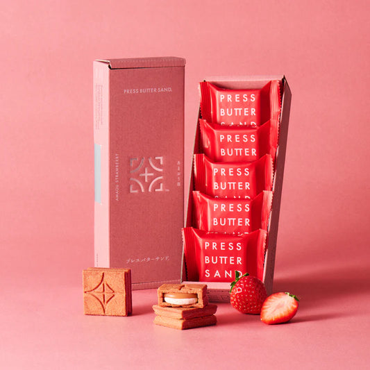 【預訂】PRESS BUTTER SAND - AMAOU STRAWBERRY味 5件裝
