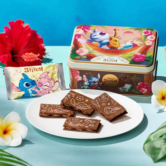 【預訂】TOKYO BANANA × DISNEY - STITCH 澳洲堅果朱古力餅乾鐵盒