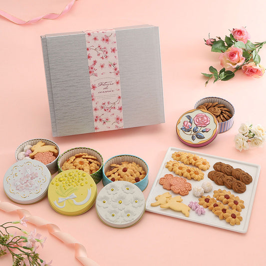 【預訂】【中秋禮盒】しまふうみ島風味 - 櫻花兔・含羞草・果醬・玫瑰 餅乾鐵盒