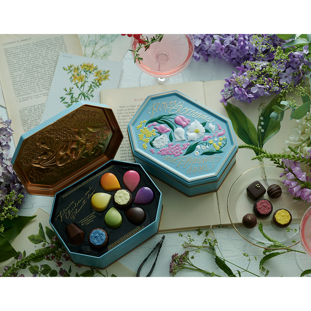 【預訂】【情人節限定】HANA TO SAKE TO CHOCOLATE - 雙屠花束鐵盒19件裝