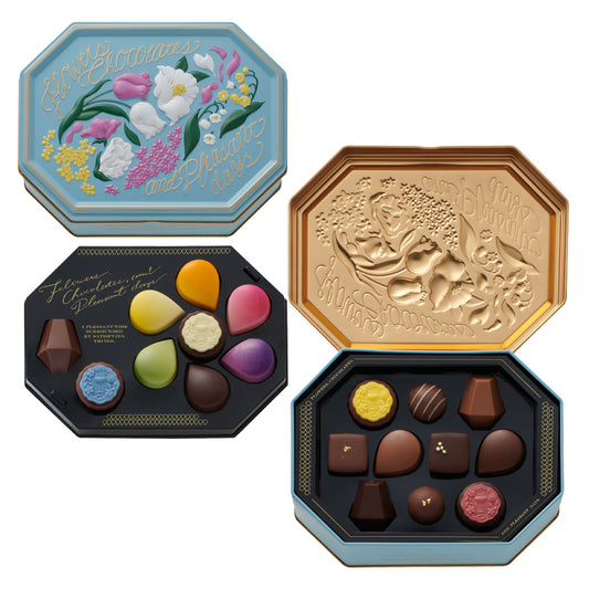 【預訂】【情人節限定】HANA TO SAKE TO CHOCOLATE - 雙屠花束鐵盒19件裝